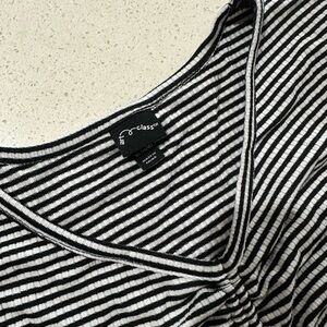 Art Class Black and White Striped Kids Dress